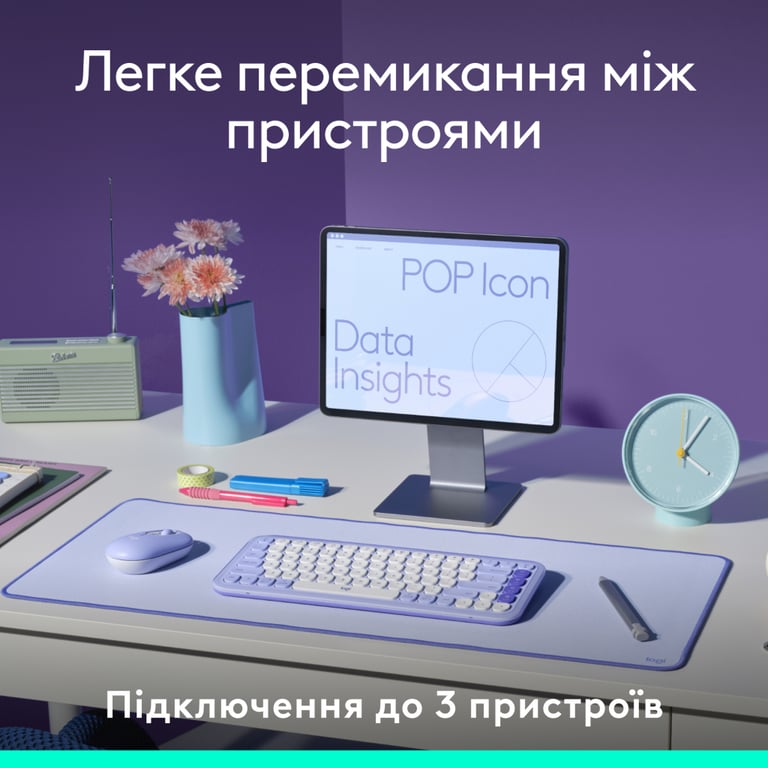 Клавіатура Logitech POP Icon Keys Bluetooth UA Graphite (920-013157) - фото 7