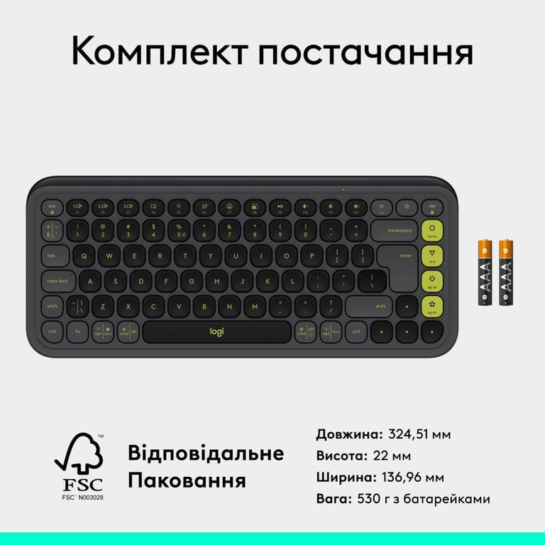 Клавіатура Logitech POP Icon Keys Bluetooth UA Graphite (920-013157) - фото 9