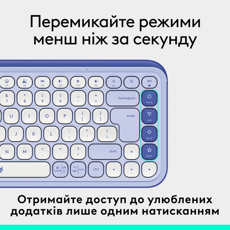 Клавіатура Logitech POP Icon Keys Bluetooth UA Lilac (920-013074) - фото 5