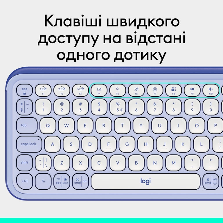 Клавіатура Logitech POP Icon Keys Bluetooth UA Lilac (920-013074) - фото 8