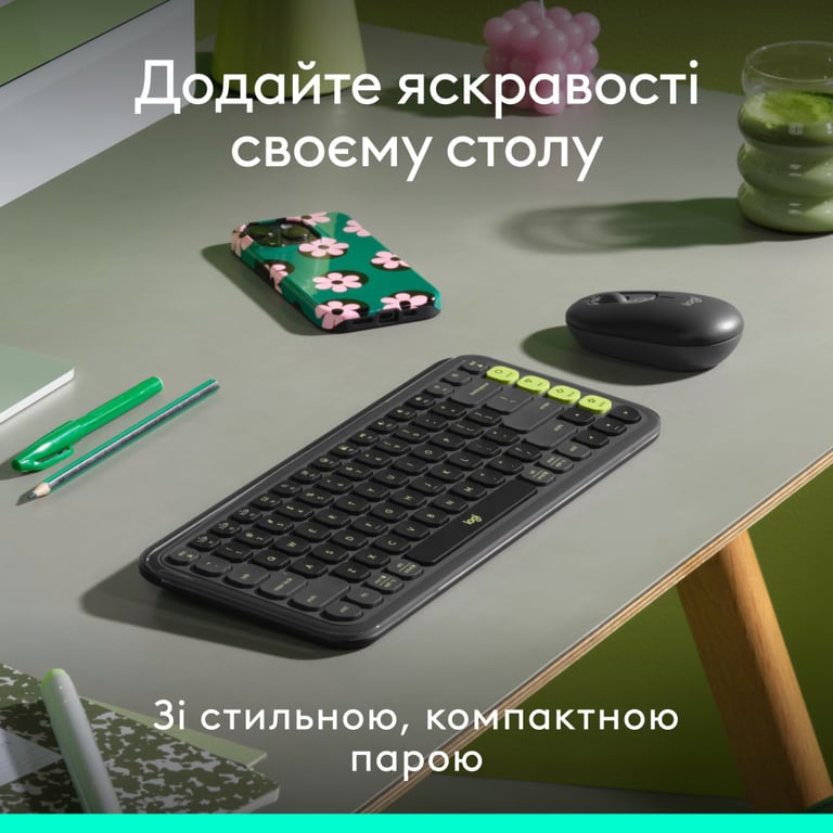 Комплект Logitech POP Icon Combo Bluetooth UA Graphite (920-013156) - фото 2