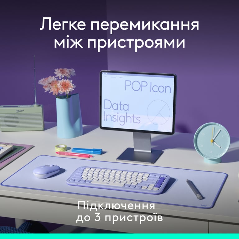 Комплект Logitech POP Icon Combo Bluetooth UA Graphite (920-013156) - фото 8