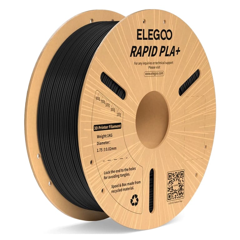 Пластик для 3D-принтера ELEGOO Rapid PLA Plus 1кг, 1.75мм, black (50.203.0114) - фото 1