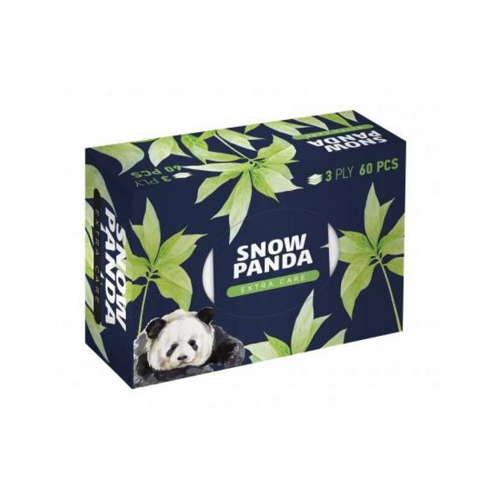 Серветки косметичні Сніжна Панда Extra Care 3 шари 60 шт. (4820183971227)