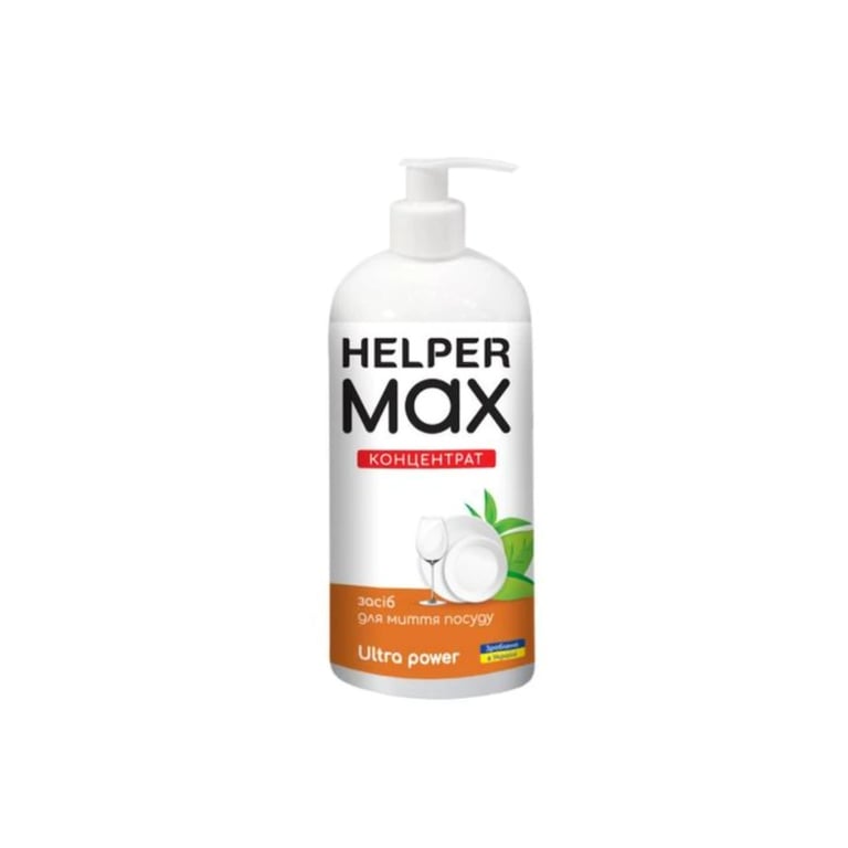 Засіб для ручного миття посуду Helper Max Ultra Рower Концентрат 1 л (4820183972095)