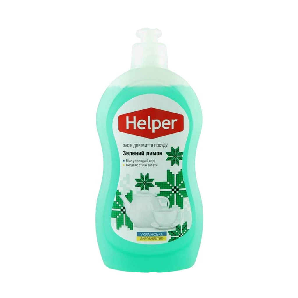 Засіб для ручного миття посуду Helper Зелений лимон 1 л (4820183972354) Засіб для ручного миття посуду Helper Зелений лимон 1 л (4820183972354)
