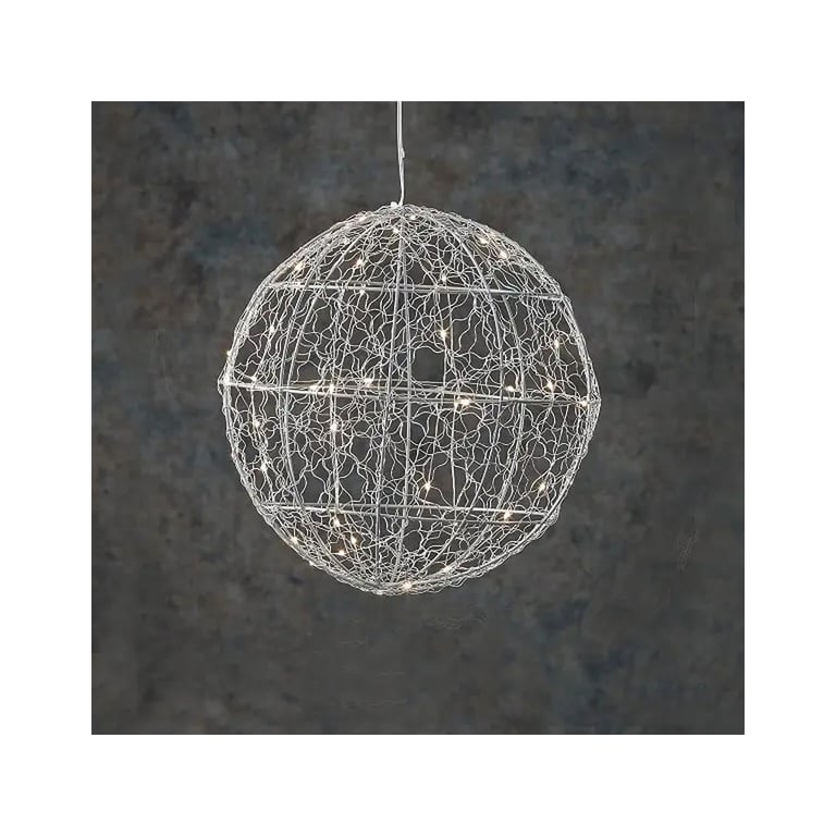 Прикраса декоративна Luca Lighting Куля Срібна D25 см 30 led (8718861660951) - фото 1