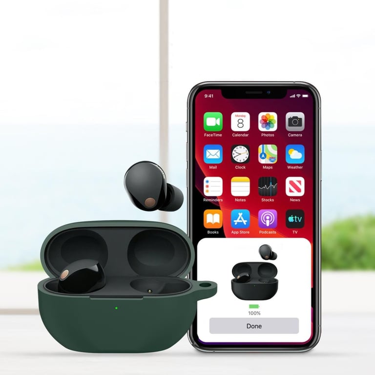 Чохол для навушників BeCover Silicon для Sony WF-1000XM5 Dark Green (710182) - фото 4
