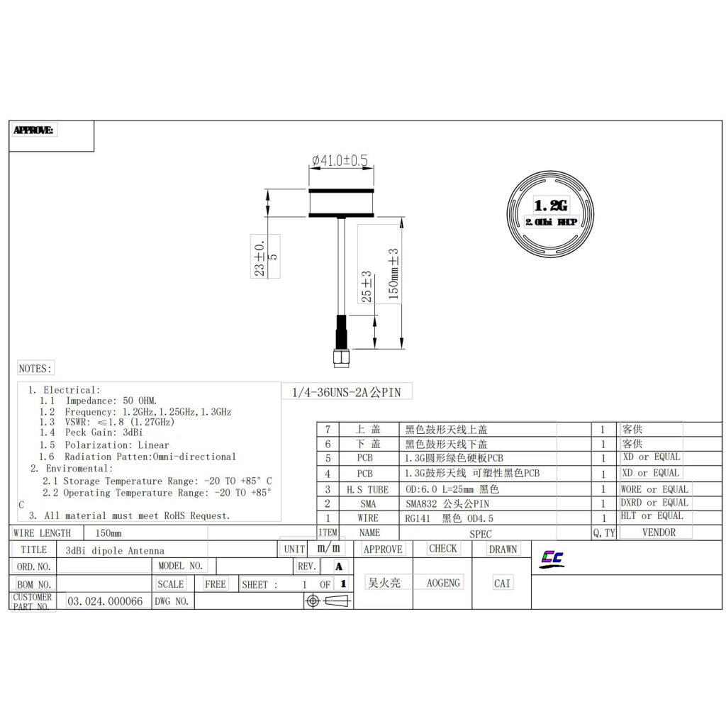 Антена для дрона Skyzone 1.2GHz 150mm SMA RHCP (1.2GANT) - фото 2 Антена для дрона Skyzone 1.2GHz 150mm SMA RHCP (1.2GANT) - фото 2
