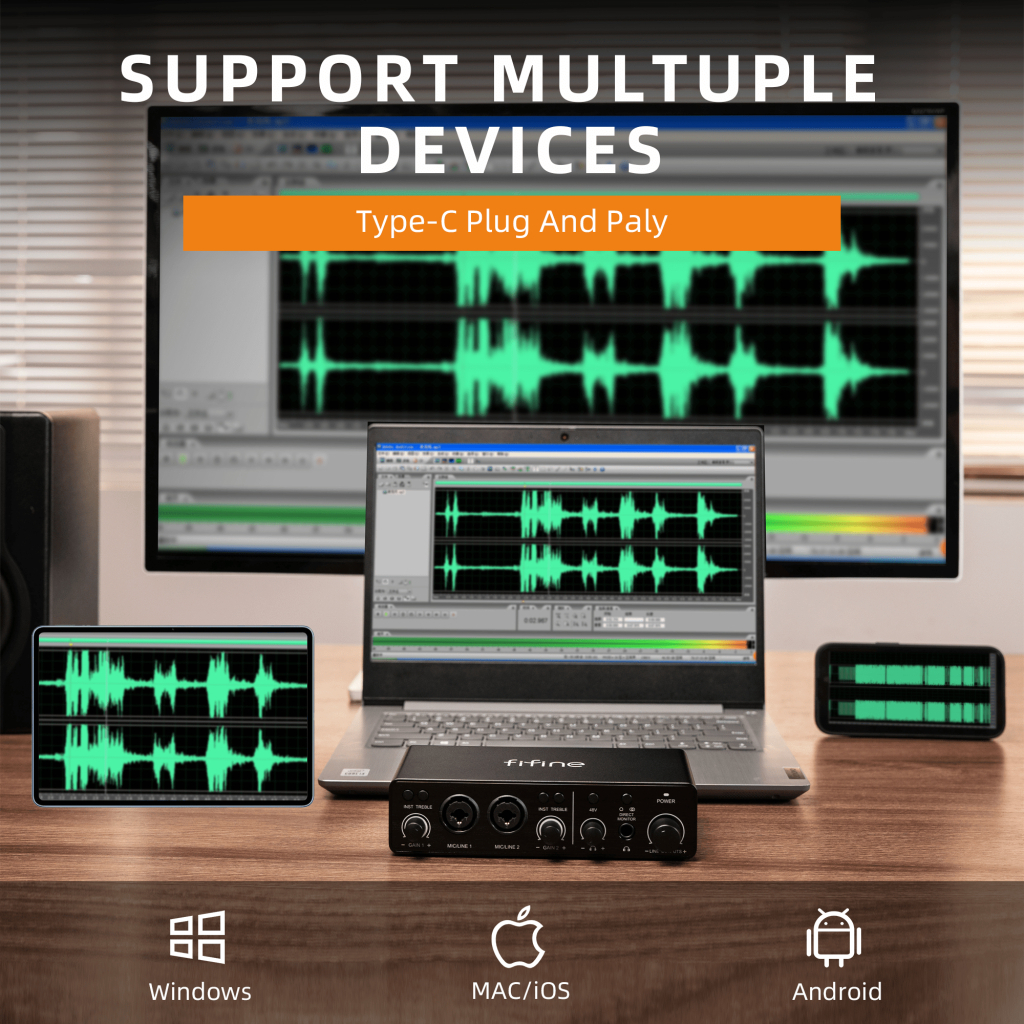 Аудіоінтерфейс Fifine Ampli 3 - фото 9 Аудіоінтерфейс Fifine Ampli 3 - фото 9