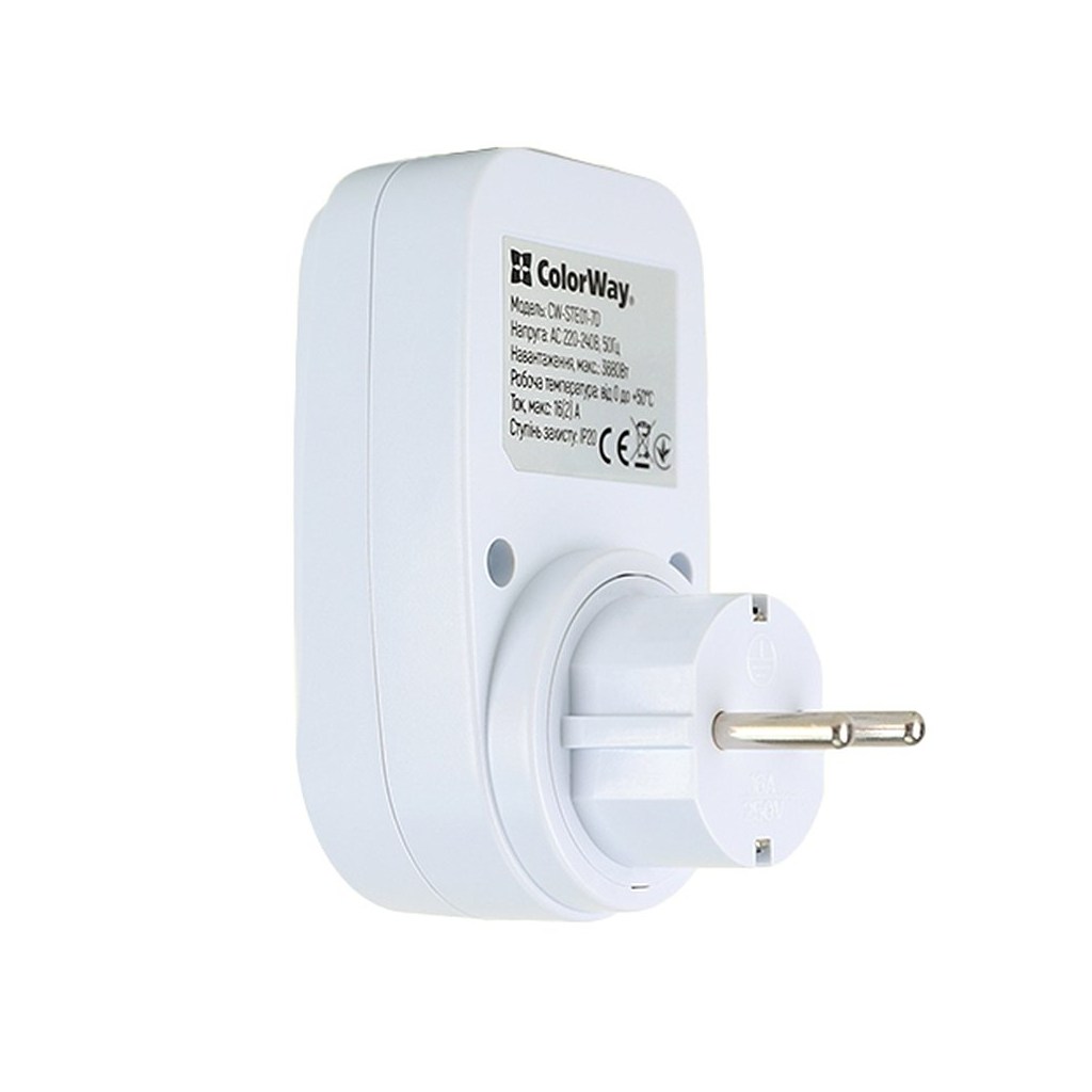 Розумна розетка ColorWay CW-STE01-7D - фото 3 Розумна розетка ColorWay CW-STE01-7D - фото 3