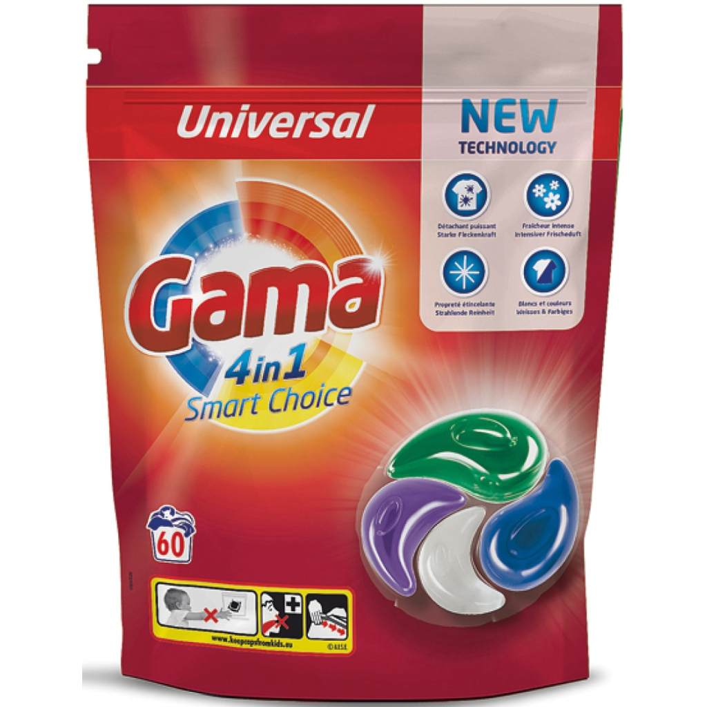 Капсули для прання Gama 4 in 1 Universal 60 шт. (8435495836728) Капсули для прання Gama 4 in 1 Universal 60 шт. (8435495836728)