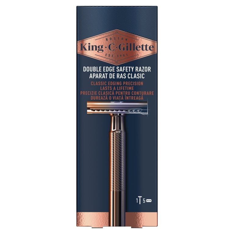 Бритва Gillette King C. Безпечна з 5 змінними лезами (7702018590148) - фото 2