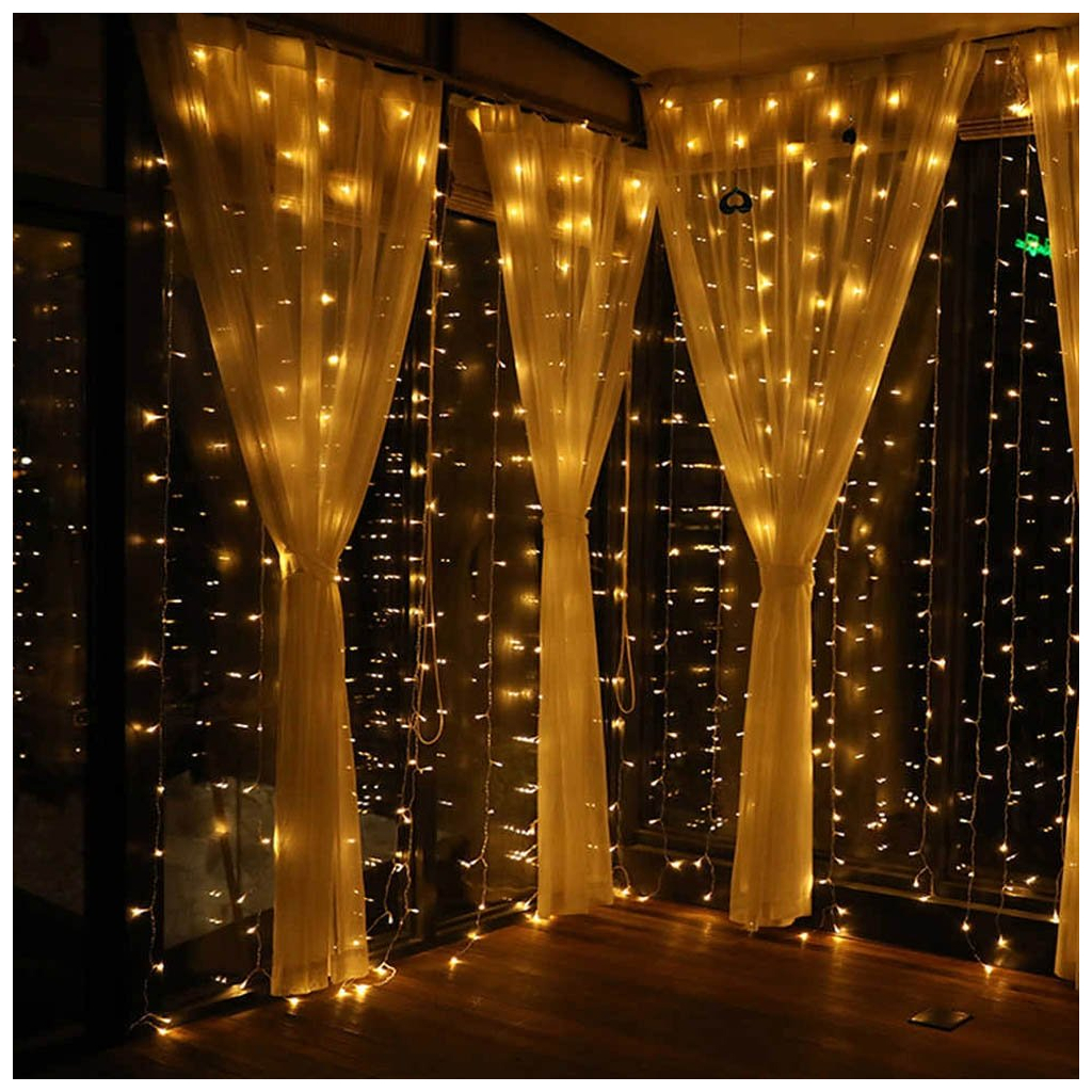 Гірлянда ColorWay Штора завіса 3 x 3 м 300 LED USB теплий колір (CW-GW-300L33U) - фото 7 Гірлянда ColorWay Штора завіса 3 x 3 м 300 LED USB теплий колір (CW-GW-300L33U) - фото 7