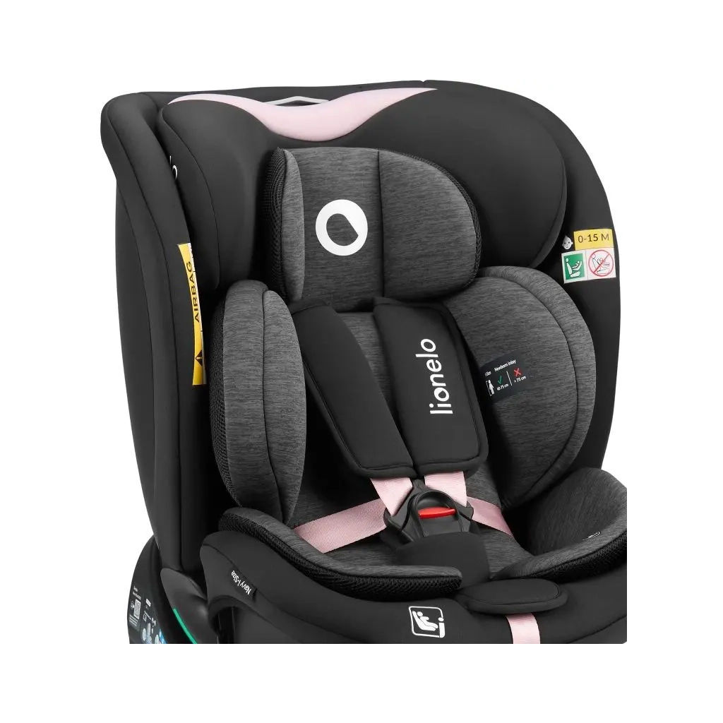 Автокрісло Lionelo Navy I-Size Black Pink (LO-NAVY I-SIZE BLACK PINK) - фото 8 Автокрісло Lionelo Navy I-Size Black Pink (LO-NAVY I-SIZE BLACK PINK) - фото 8