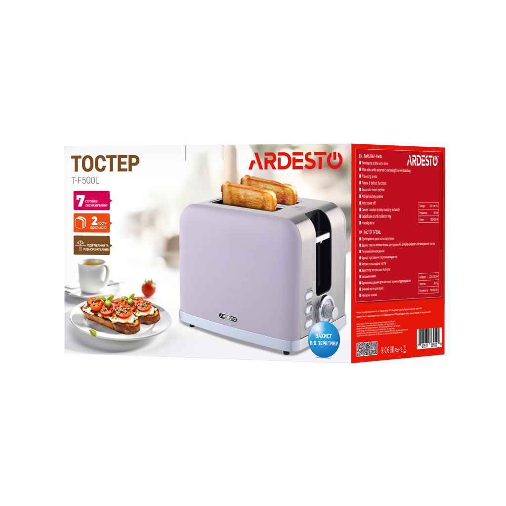 Тостер Ardesto T-F500L - фото 7 Тостер Ardesto T-F500L - фото 7