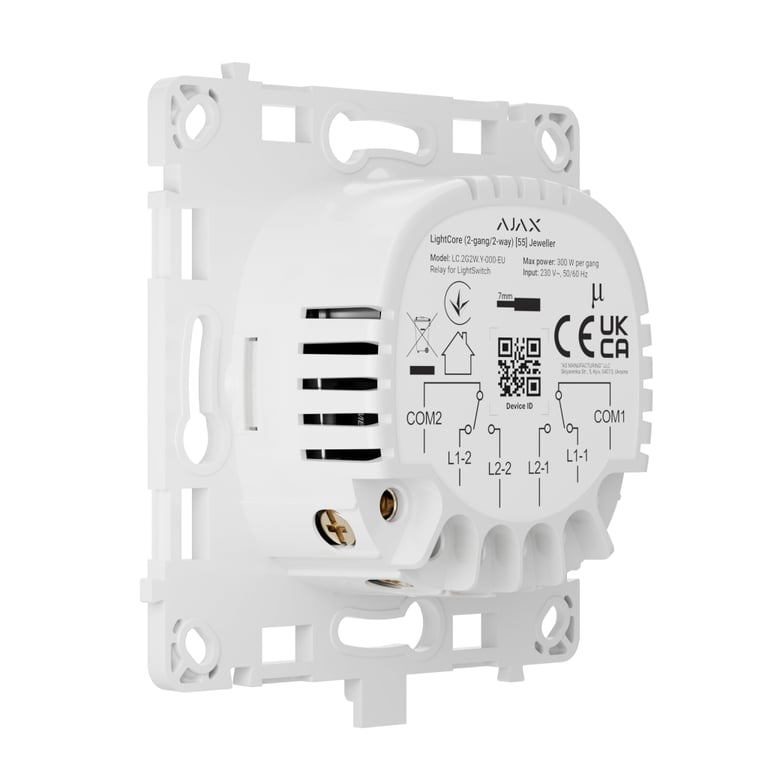 Розумний вимикач Ajax LightCore(2-gang/2-way) - фото 6