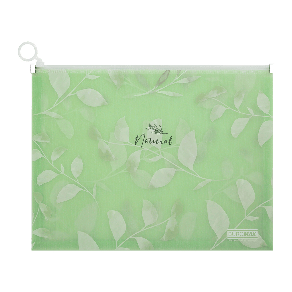 Папка - конверт Buromax на zip-блискавці А4 матовий напівпрозорий пластик, ARABESKI, зелений (BM.3975-04) Папка - конверт Buromax на zip-блискавці А4 матовий напівпрозорий пластик, ARABESKI, зелений (BM.3975-04)