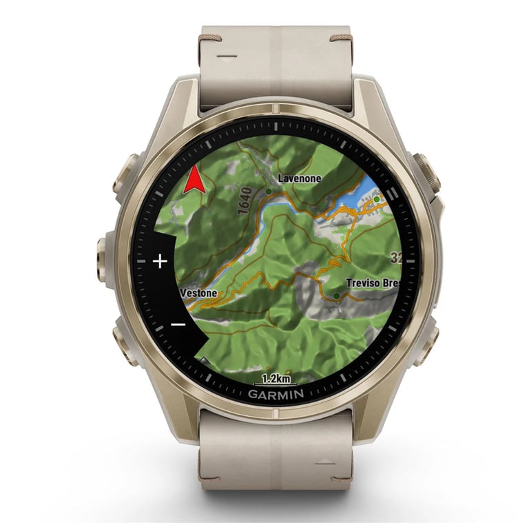 Смарт-годинник Garmin fenix 8 43mm, AMOLED, Saph, SftGldSS/FogGryLeatherBnd, Excl, GPS (010-02903-40) - фото 10