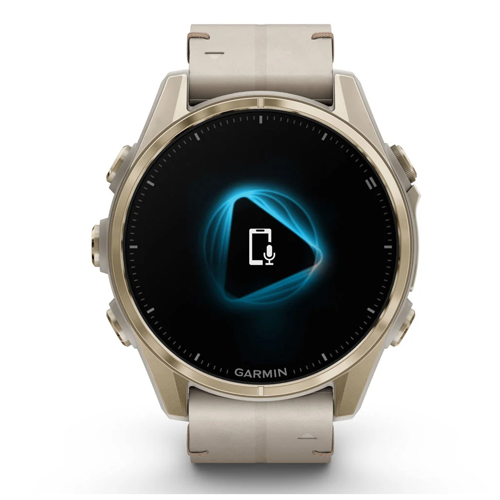 Смарт-годинник Garmin fenix 8 43mm, AMOLED, Saph, SftGldSS/FogGryLeatherBnd, Excl, GPS (010-02903-40) - фото 2 Смарт-годинник Garmin fenix 8 43mm, AMOLED, Saph, SftGldSS/FogGryLeatherBnd, Excl, GPS (010-02903-40) - фото 2