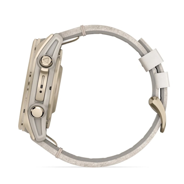 Смарт-годинник Garmin fenix 8 43mm, AMOLED, Saph, SftGldSS/FogGryLeatherBnd, Excl, GPS (010-02903-40) - фото 5
