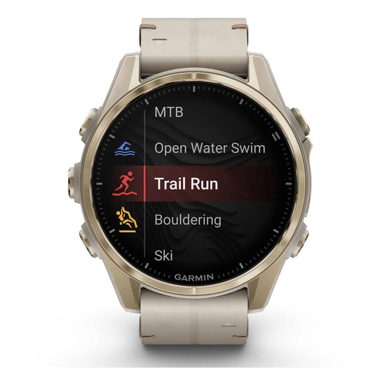 Смарт-годинник Garmin fenix 8 43mm, AMOLED, Saph, SftGldSS/FogGryLeatherBnd, Excl, GPS (010-02903-40) - фото 7