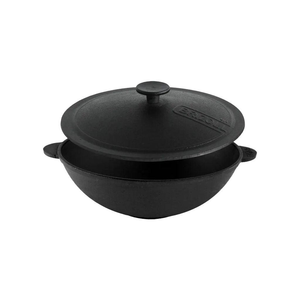 Сковорода Brizoll чавунна WOK з чавунною кришкою 4,7 л 300х103 мм (W30-1) - фото 1