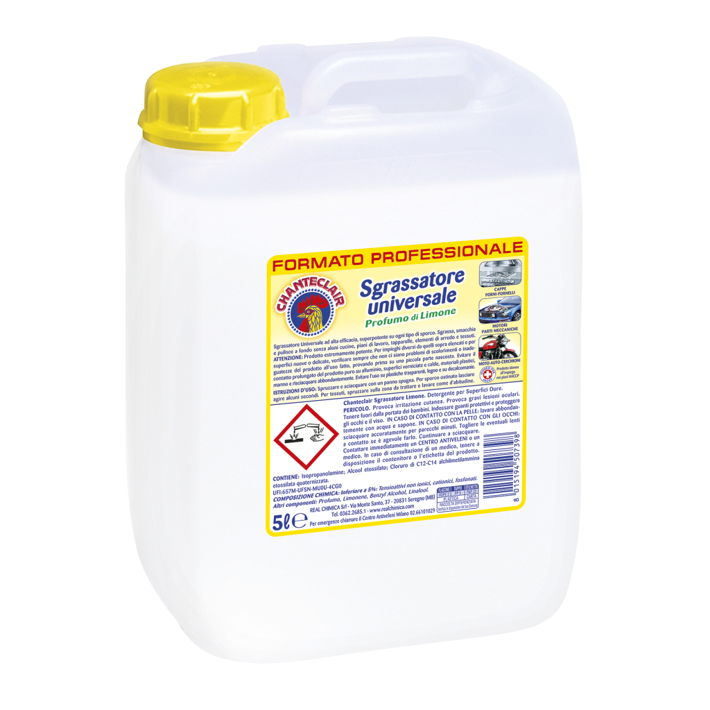 Рідина для чищення кухні ChanteClair Sgrassatore Знежирююча Лимон 5 л (8015194507398) - фото 1 Рідина для чищення кухні ChanteClair Sgrassatore Знежирююча Лимон 5 л (8015194507398) - фото 1