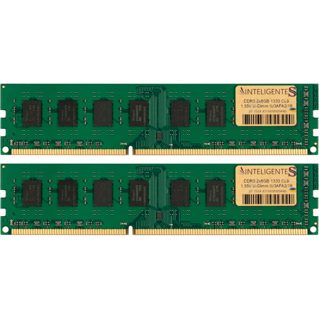Модуль пам'яті для комп'ютера DDR3L 16GB (2x8GB) 1333 MHz INTELIGENTES (IU3AFA2/16) - фото 1 Модуль пам'яті для комп'ютера DDR3L 16GB (2x8GB) 1333 MHz INTELIGENTES (IU3AFA2/16) - фото 1