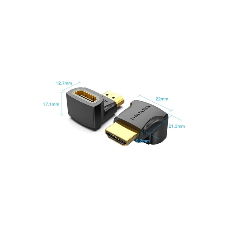 Перехідник HDMI F to HDMI M 90° 4K 60Hz PVC Vention (AIOB0) - фото 2