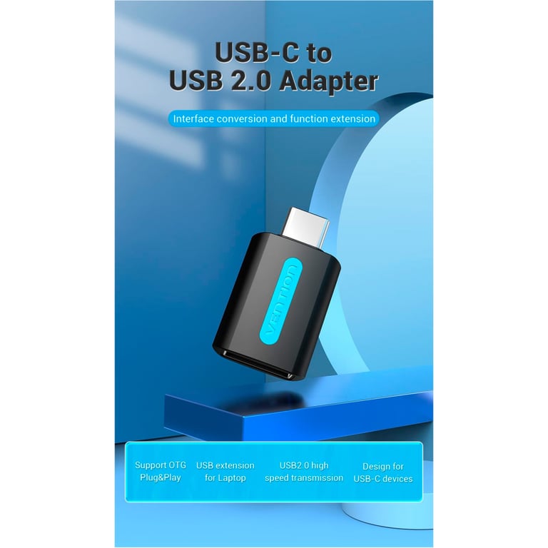 Перехідник OTG USB 2.0 AF to USB-C Vention (CDTB0) - фото 3