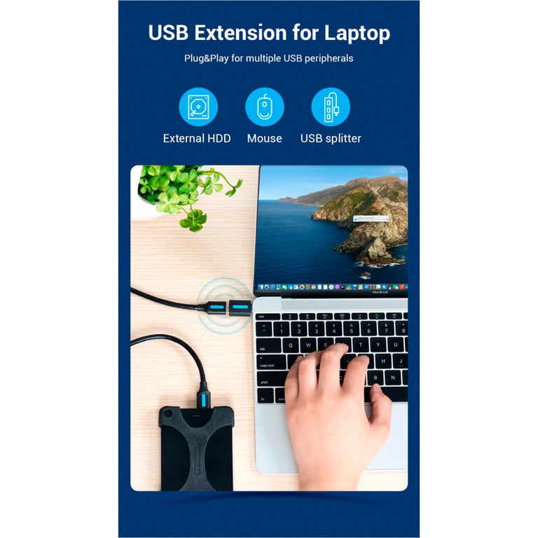 Перехідник OTG USB 2.0 AF to USB-C Vention (CDTB0) - фото 7
