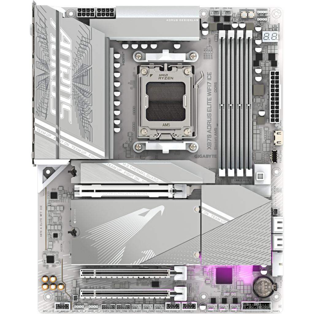 Материнська плата GIGABYTE X870 AORUS ELITE WIFI7 ICE (X870 A ELITE WF7 ICE) - фото 2 Материнська плата GIGABYTE X870 AORUS ELITE WIFI7 ICE (X870 A ELITE WF7 ICE) - фото 2