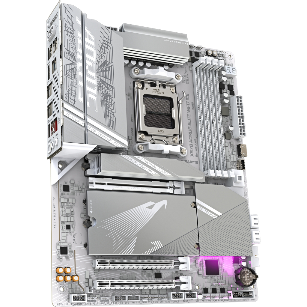 Материнська плата GIGABYTE X870 AORUS ELITE WIFI7 ICE (X870 A ELITE WF7 ICE) - фото 3 Материнська плата GIGABYTE X870 AORUS ELITE WIFI7 ICE (X870 A ELITE WF7 ICE) - фото 3