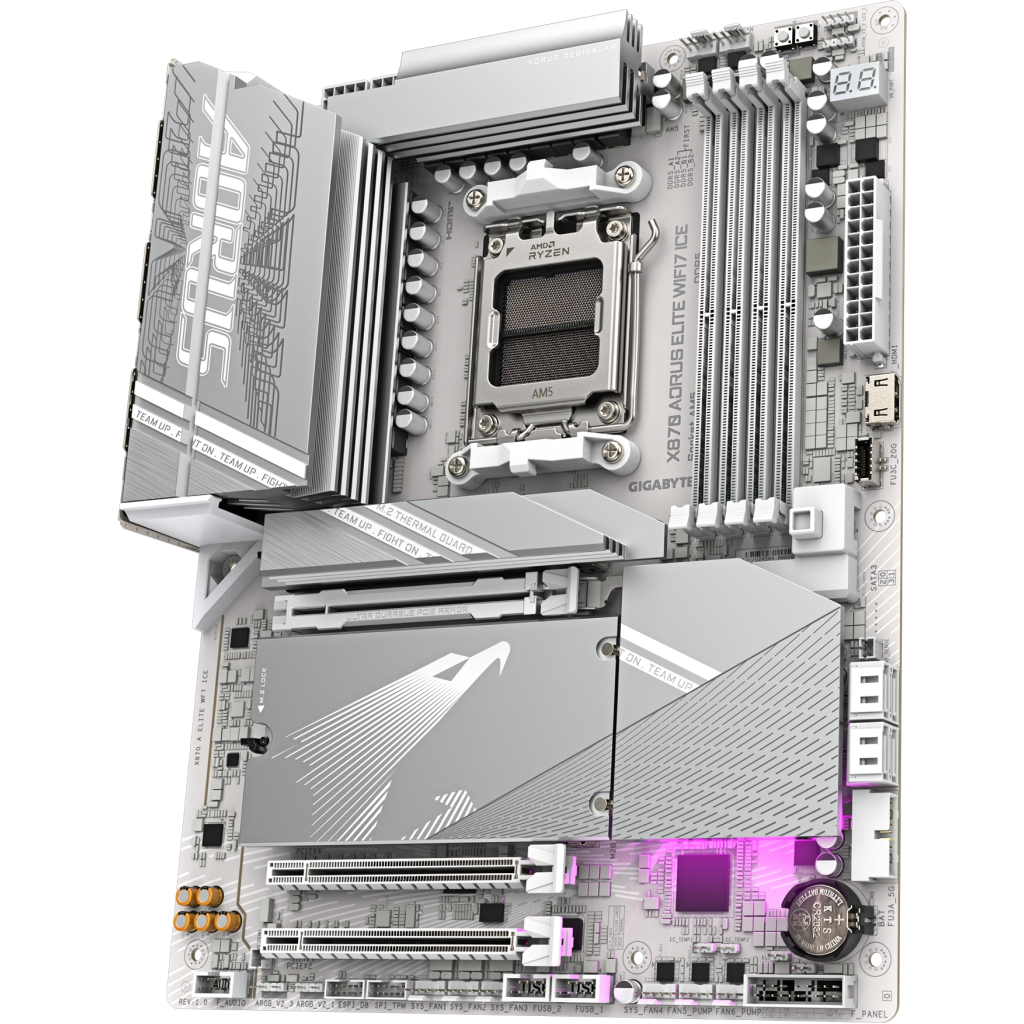 Материнська плата GIGABYTE X870 AORUS ELITE WIFI7 ICE (X870 A ELITE WF7 ICE) - фото 4 Материнська плата GIGABYTE X870 AORUS ELITE WIFI7 ICE (X870 A ELITE WF7 ICE) - фото 4