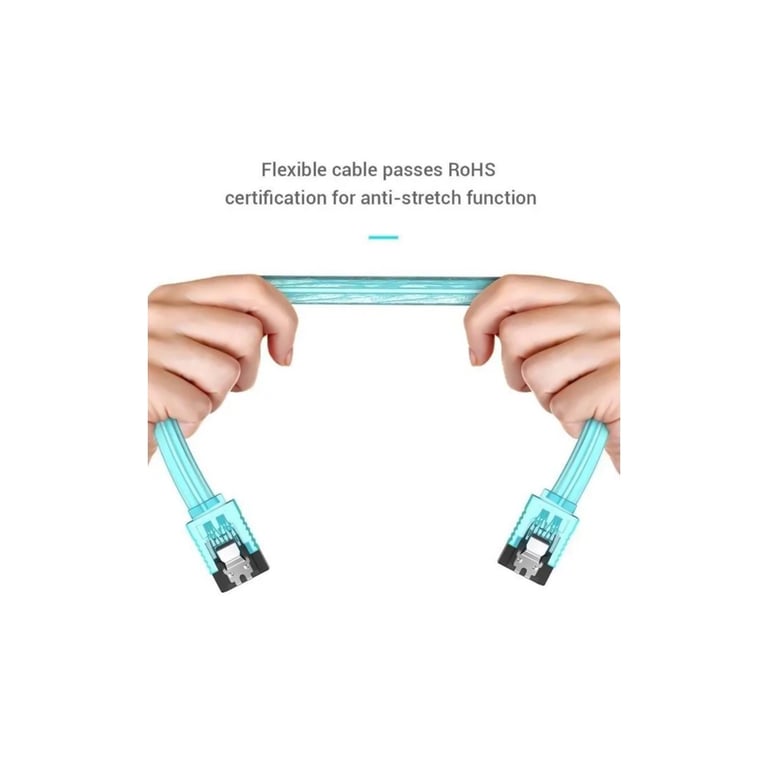 Кабель для передачі даних SATA 3.0 7pin F/F 0.5m L Blue Vention (KDDSD) - фото 3