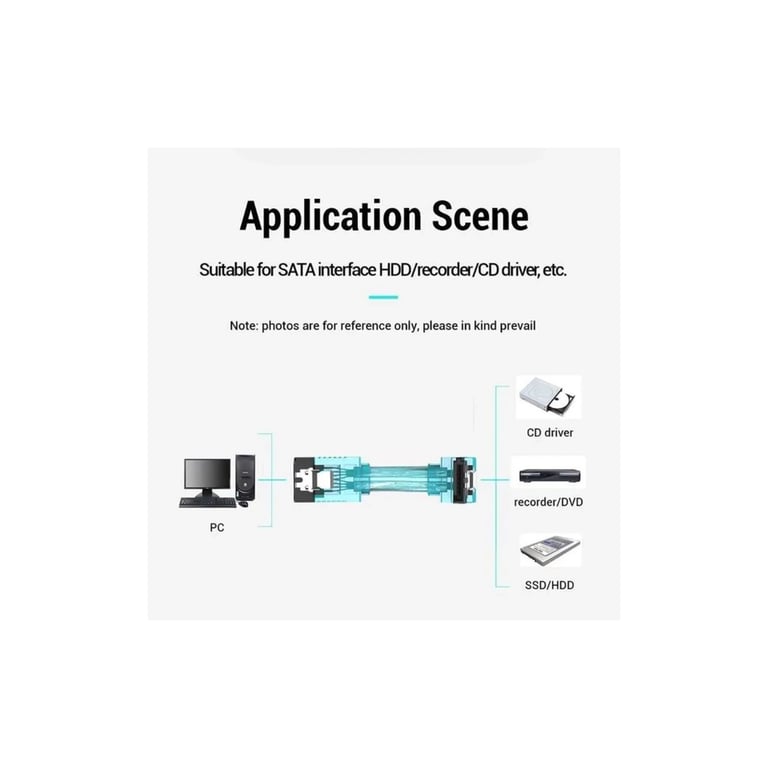 Кабель для передачі даних SATA 3.0 7pin F/F 0.5m L Blue Vention (KDDSD) - фото 4