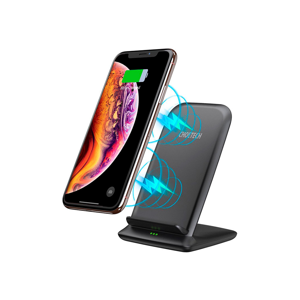 Зарядний пристрій Choetech 15W Fast Wireless Charging Stand 2coils black (T555-F-BK) - фото 4 Зарядний пристрій Choetech 15W Fast Wireless Charging Stand 2coils black (T555-F-BK) - фото 4