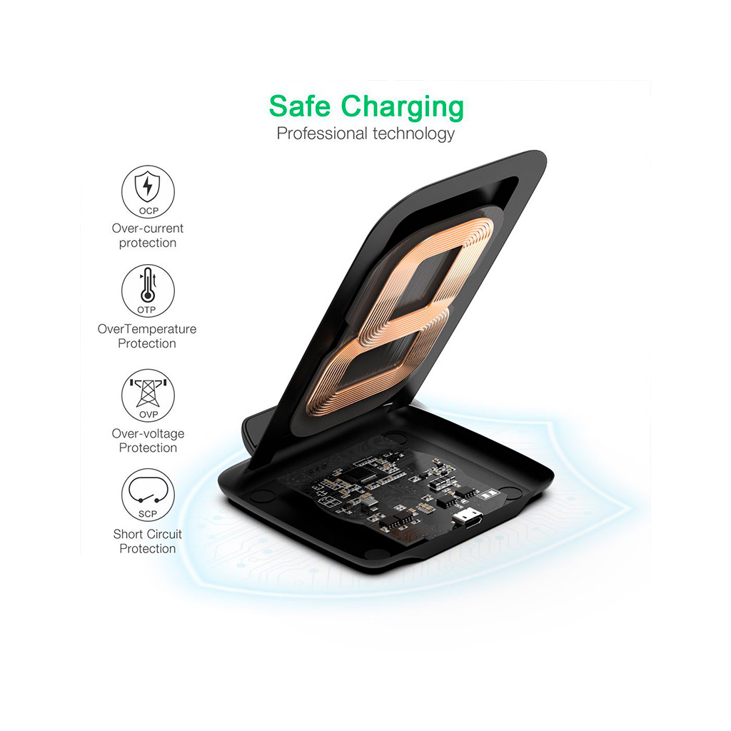 Зарядний пристрій Choetech 15W Fast Wireless Charging Stand 2coils black (T555-F-BK) - фото 9 Зарядний пристрій Choetech 15W Fast Wireless Charging Stand 2coils black (T555-F-BK) - фото 9