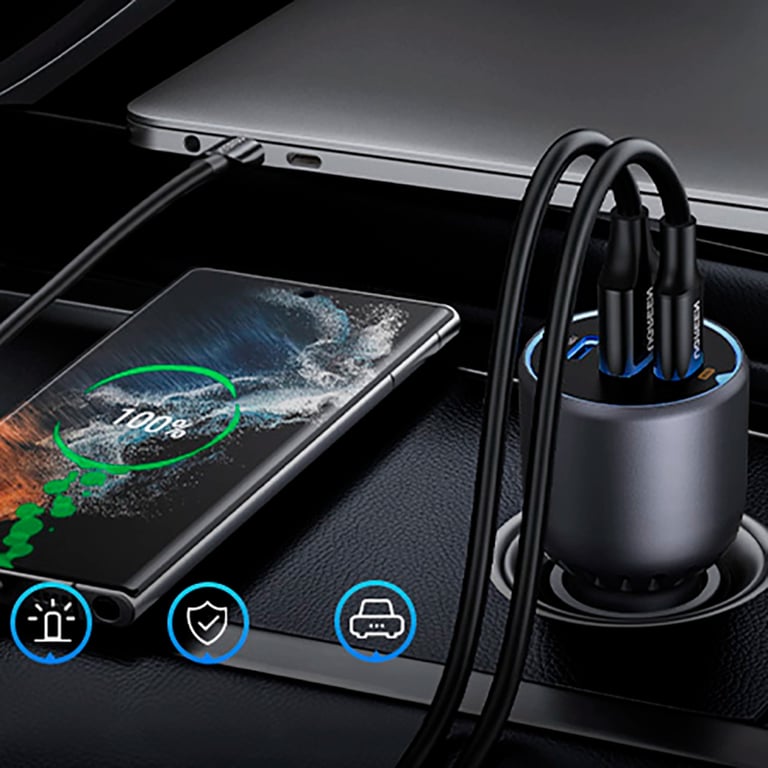 Зарядний пристрій Ugreen 3xUSB 130W (2xUSB-C+USB-A) QC3.0 (EC705) (35025) - фото 3