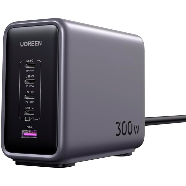Зарядний пристрій Ugreen 5xUSB 300W Nexode (5хUSB-C) CD333 (90903B) - фото 1