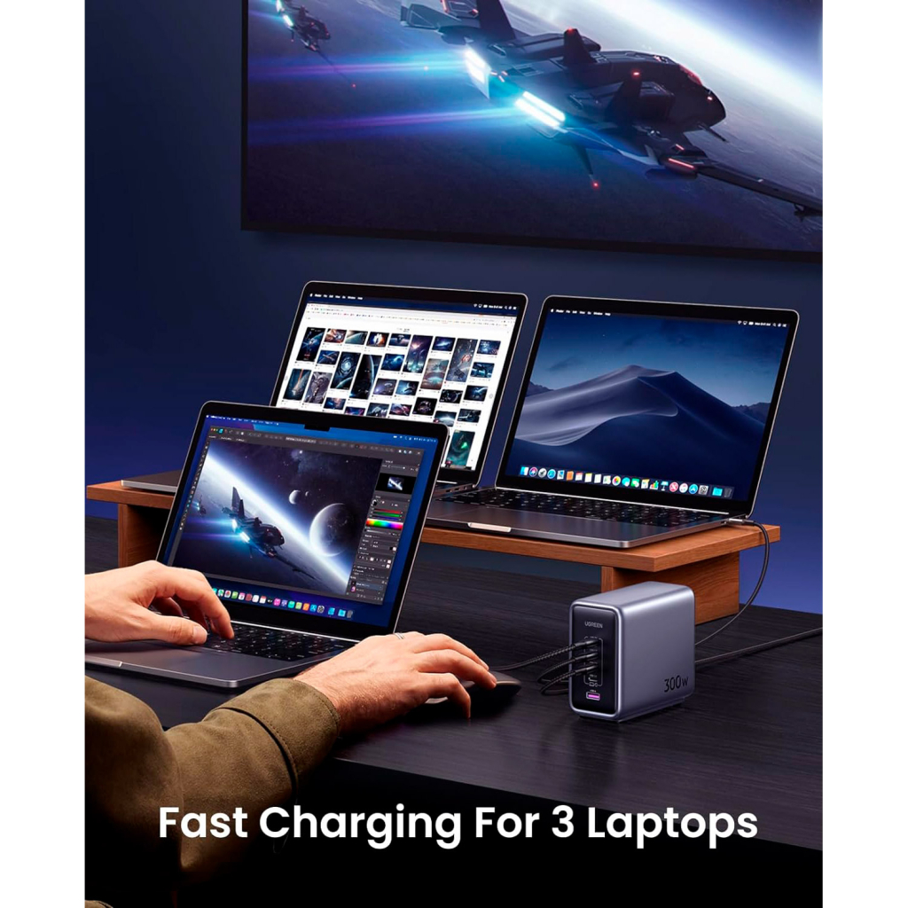 Зарядний пристрій Ugreen 5xUSB 300W Nexode (5хUSB-C) CD333 (90903B) - фото 5 Зарядний пристрій Ugreen 5xUSB 300W Nexode (5хUSB-C) CD333 (90903B) - фото 5