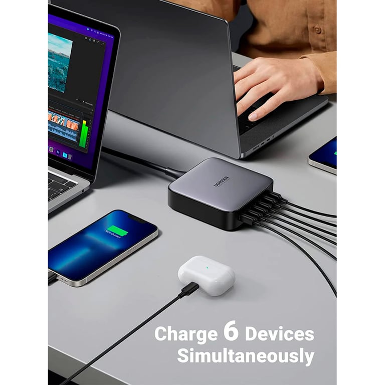 Зарядний пристрій Ugreen 6xUSB 200W (4хUSB-C+2xUSB-A) Gan CD271 (40914) - фото 7