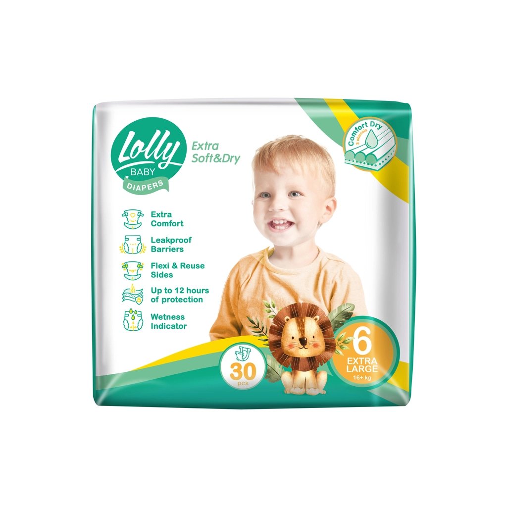 Підгузки Lolly Soft Extra Large 6 16+ кг 30 шт (4820174981280) - фото 1 Підгузки Lolly Soft Extra Large 6 16+ кг 30 шт (4820174981280) - фото 1