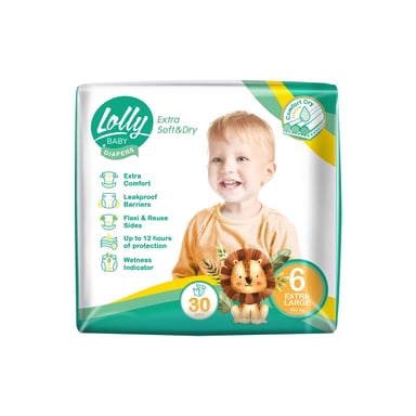 Підгузки Lolly Soft Extra Large 6 16+ кг 30 шт (4820174981280) - фото 1