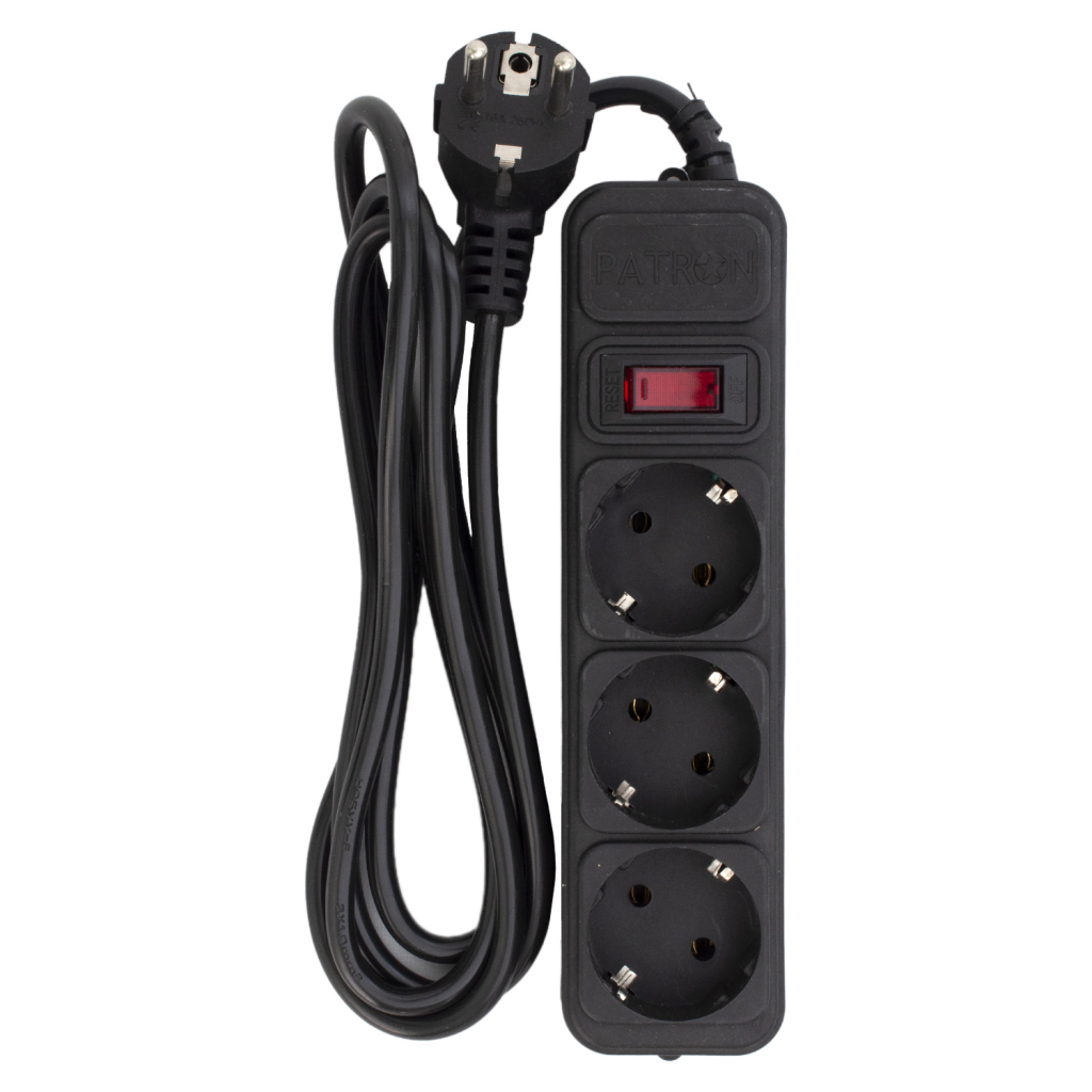 Мережевий фільтр живлення Patron EXT-PN-SP-1032, 1.8m Black (EXT-PN-SP-1032) - фото 1