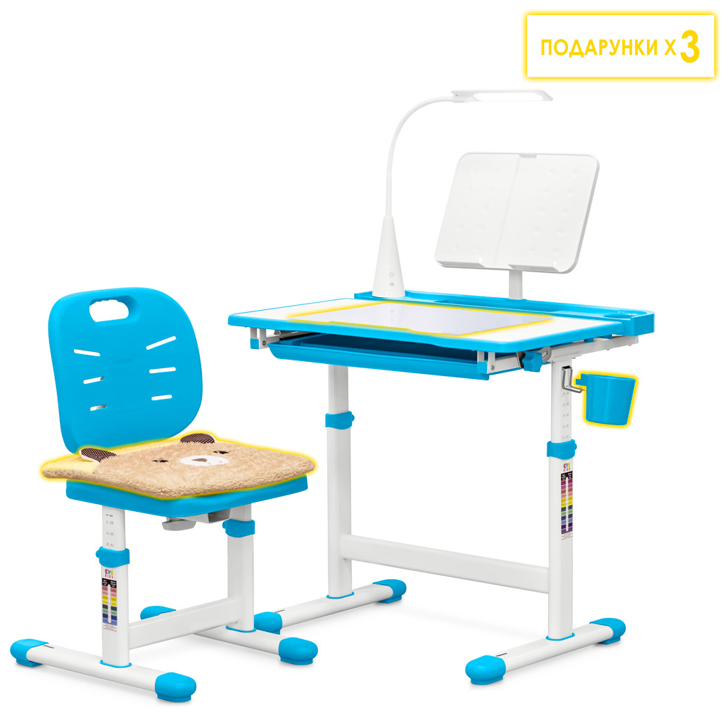 Парта зі стільцем Evo-kids (стіл+стілець+полиця+лампа) Blue (Evo-17 BL Ergo) - фото 3 Парта зі стільцем Evo-kids (стіл+стілець+полиця+лампа) Blue (Evo-17 BL Ergo) - фото 3