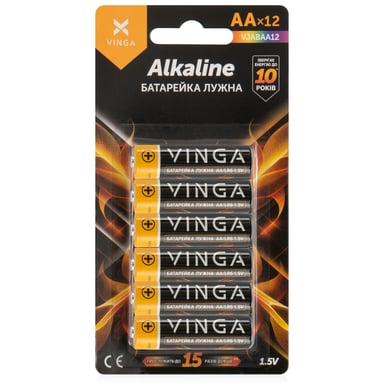Батарейка AA LR6 Alkaline 12pcs Blister Vinga (VJABAA12) - фото 1