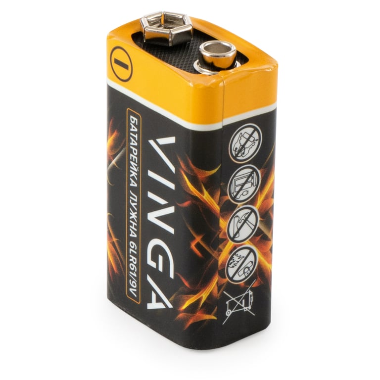 Батарейка 9V 6LR61 Alkaline Vinga (VJAB9V1) - фото 2