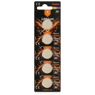 Батарейка CR2032 Lithium 5pcs Blister Vinga (VJLBCR20325) - фото 1